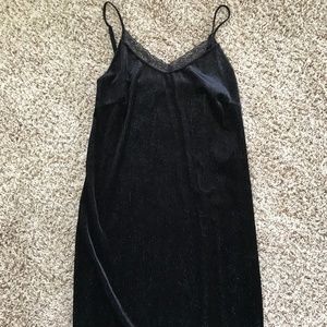 black velvet midi dress